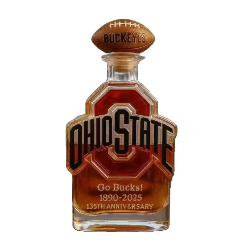 Decanter din sticlă borosilicatată de înaltă calitate, cu logo, stil modern minimalist, 301–400 ml