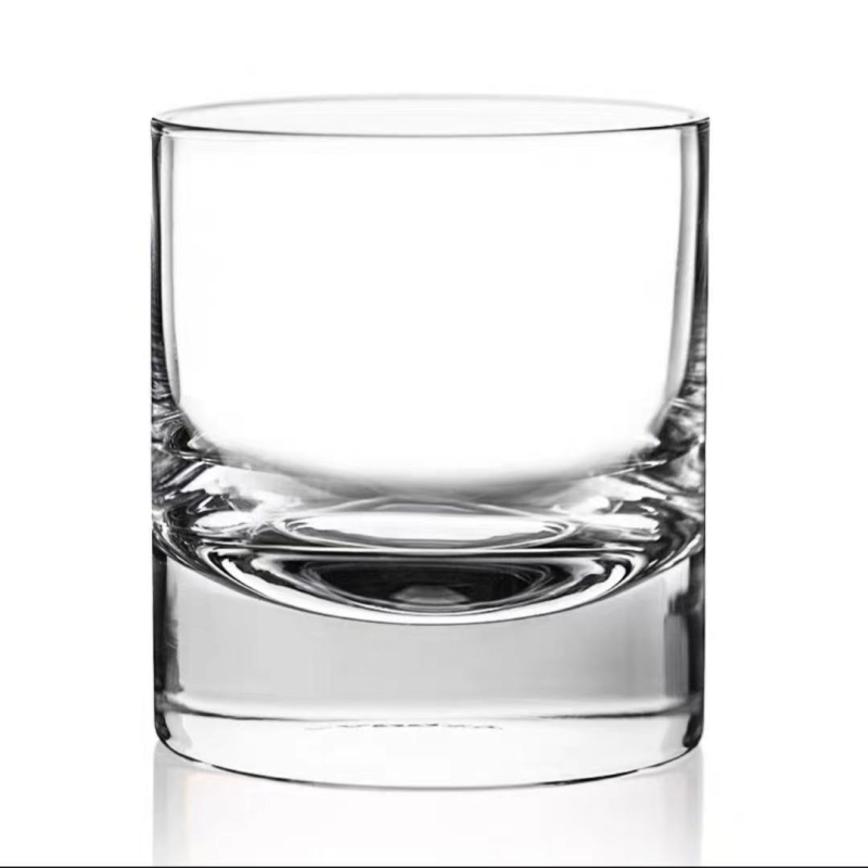 Pahar de whisky din cristal, bază groasă, stil lux retro pentru bar