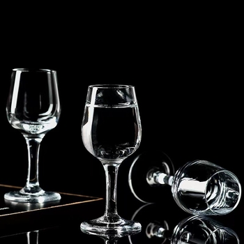 Pahar de degustare din sticlă, 50 ml, pentru vin și băuturi spirtoase, design minimalist cu scară de măsurare
