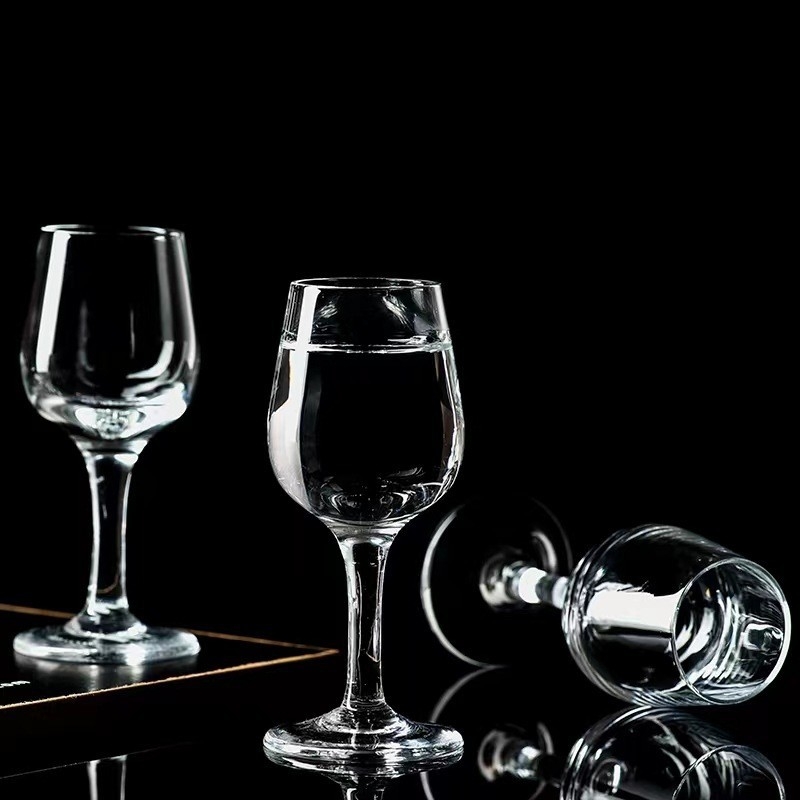 Pahar de degustare din sticlă, 50 ml, pentru vin și băuturi spirtoase, design minimalist cu scară de măsurare