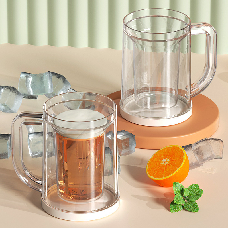 Cană de bere cu pereți dubli, 800 ml – cană premium pentru băuturi reci