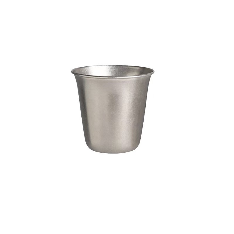 Ceașcă retro din oțel inoxidabil cu finisaj mat, gură largă, pentru cafea și băuturi reci, stil industrial
