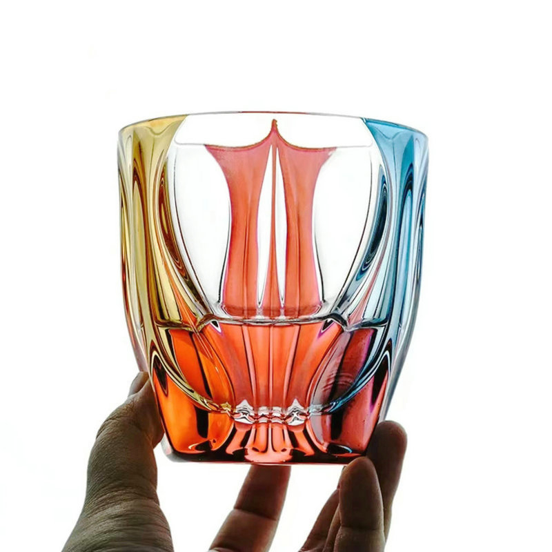 Bohemia cristal ceh colorate pahare de vin, design modern pictat manual, cadou de lux