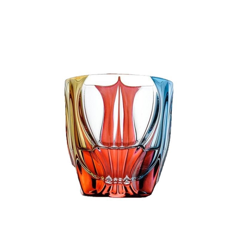 Bohemia cristal ceh colorate pahare de vin, design modern pictat manual, cadou de lux
