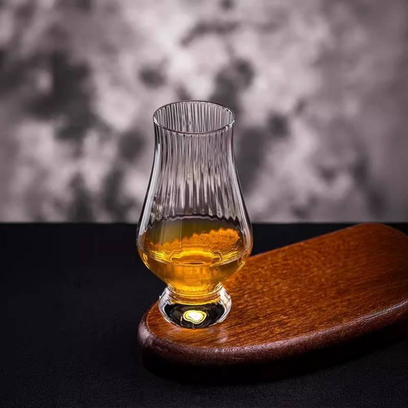 Pahar de degustare whisky din cristal fără plumb, pahar în formă de lalea cu aromă, stil retro, capacitate 101–200 ml