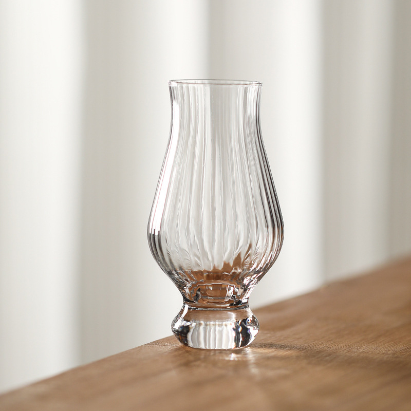 Pahar de degustare whisky din cristal fără plumb, pahar în formă de lalea cu aromă, stil retro, capacitate 101–200 ml