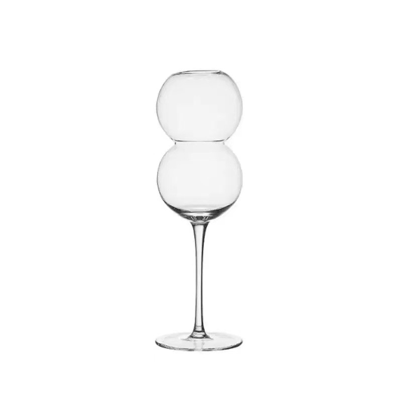 Pahar de cocktail din sticlă cu bule, design coreean inspirat, picior înalt, formă sferică, pentru șampanie sau suc
