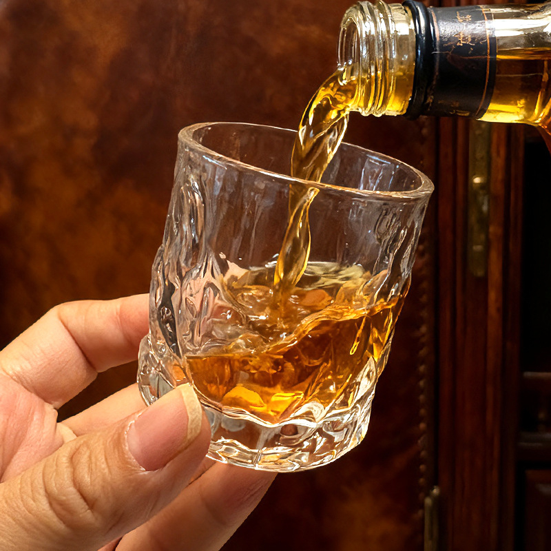 Pahar de saké, în stil japonez, cu textură ciocănită, pahar pentru vin/whisky, 101–200 ml