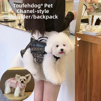 Touchdog Rucsac mic pentru câini, stil chic pentru plimbări, geantă portabilă pentru animale de companie, crossbody/pe umăr