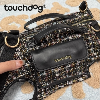 Touchdog Rucsac mic pentru câini, stil chic pentru plimbări, geantă portabilă pentru animale de companie, crossbody/pe umăr