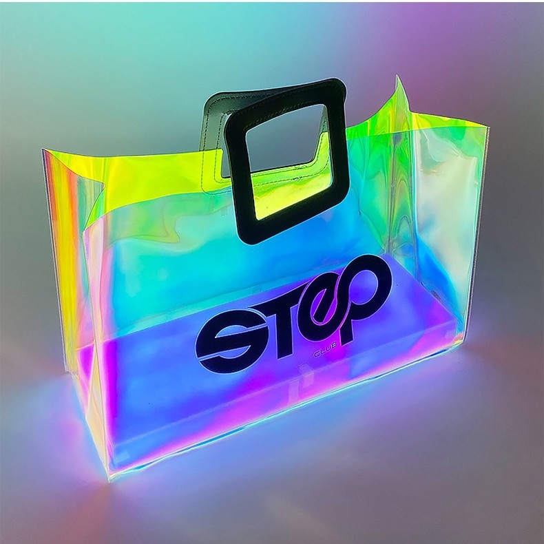 Geantă de umăr din PVC cu laser colorat pentru vin — cadou promoțional pentru expoziții