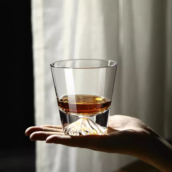 Pahar de whisky în stil japonez Fuji Mountain, 201–300 ml, din sticlă, cu siglă