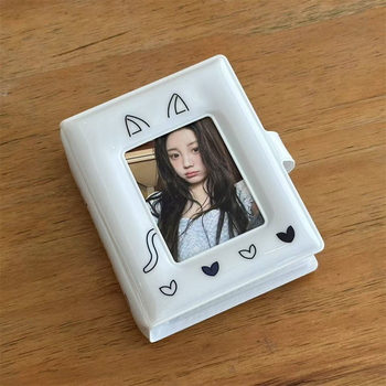 Album foto în stil japonez, cu flori drăguțe și pisicuță, pentru Polaroid, album de 3 inch cu suport pentru carduri