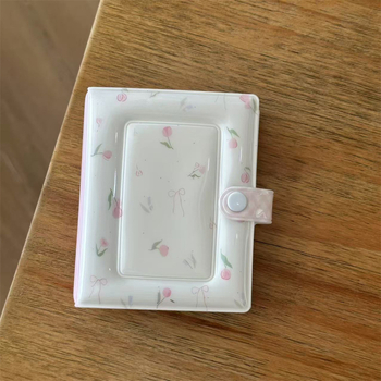 Album foto în stil japonez, cu flori drăguțe și pisicuță, pentru Polaroid, album de 3 inch cu suport pentru carduri