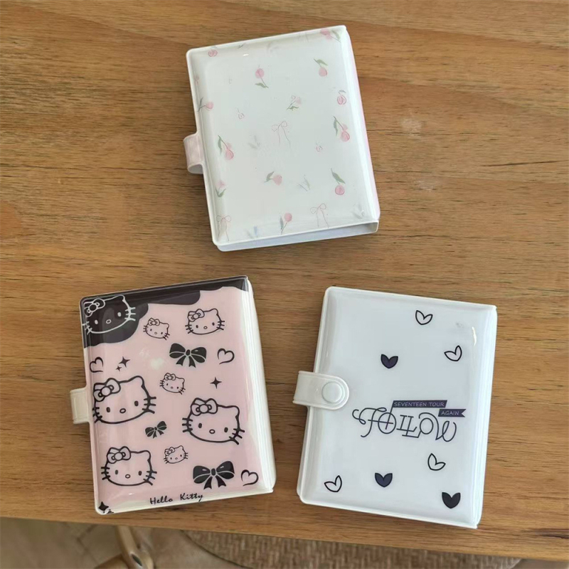 Album foto în stil japonez, cu flori drăguțe și pisicuță, pentru Polaroid, album de 3 inch cu suport pentru carduri