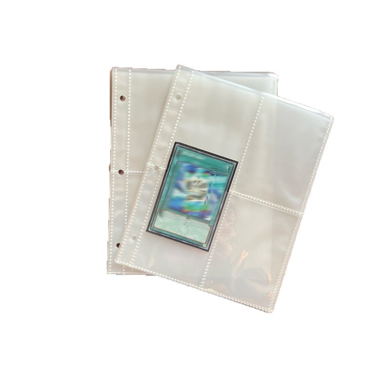 Album foto A5 cu 3 găuri, pagini transparente în patru câmpuri, album Polaroid cu foi cu două fețe, inserție de depozitare pentru carduri de 3 inci