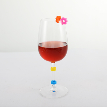 Știker inelar de identificare pentru pahar de vin, etichetă în formă de floare pentru pahar, etichetă cu logo în formă de C, colorat