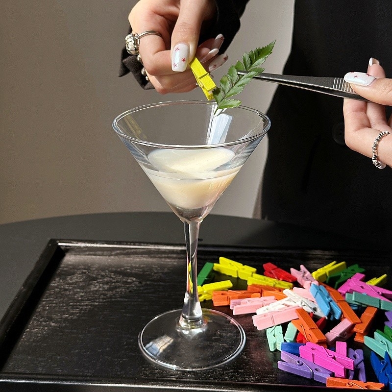 Clipuri decorative pentru cocktailuri de bar — clipuri din lemn colorate, culoare naturală, pentru fotografii, 100 buc