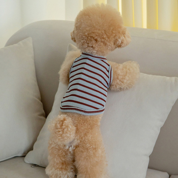Teddy prsluk za pse s elastičnim wafelnim uzorkom, prugama i džepom