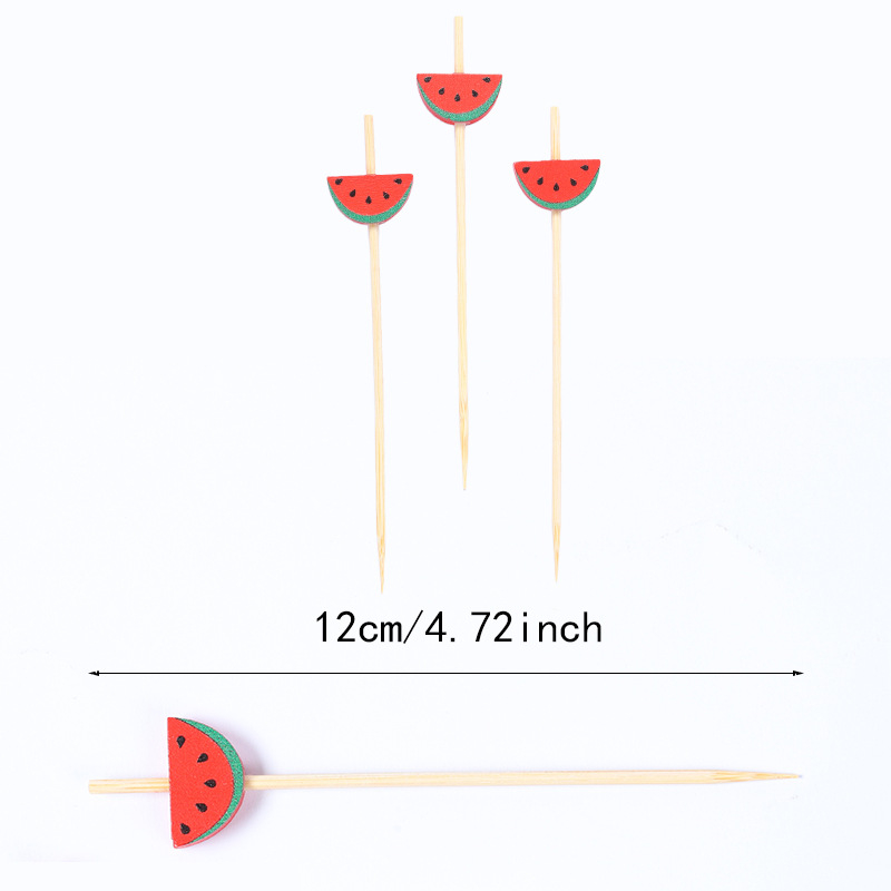 Jednokratni bambusovi štapići za voće, ukrasni štapići za deserte i koktele, pakiranje 100 komada, debljina 3 mm