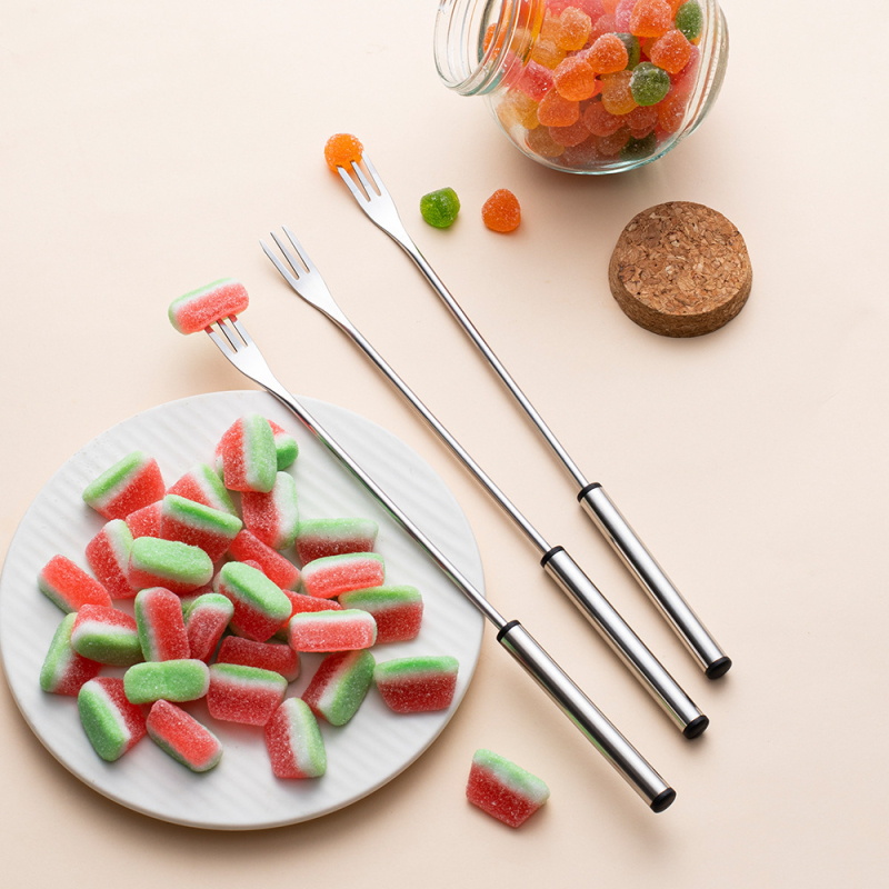 Set de șase furculițe din oțel inoxidabil pentru fructe – furculițe de desert, furculițe pentru fondue, pentru brânză și ciocolată