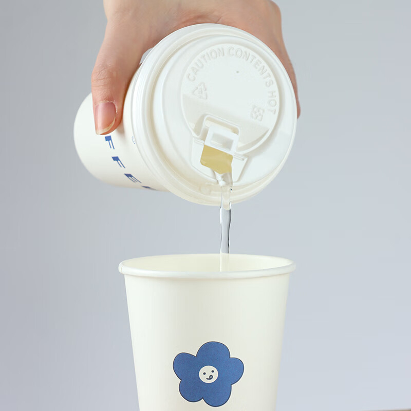 Cupe de hârtie de unică folosință pentru băuturi calde, set de 50 de bucăți cu capac, 350 ml