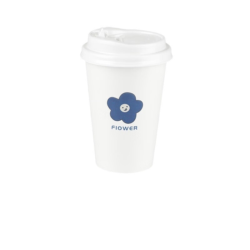 Cupe de hârtie de unică folosință pentru băuturi calde, set de 50 de bucăți cu capac, 350 ml