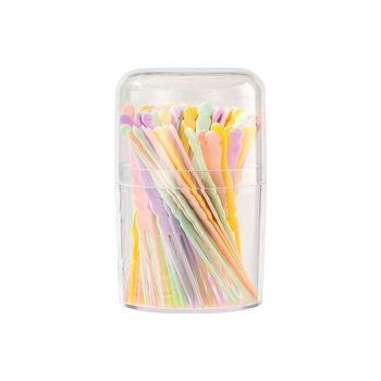 Furculițe de fructe de unică folosință, plastic transparent îngroșat, bețișoare pentru fructe și prăjituri, tacâmuri casnice în stil bambus