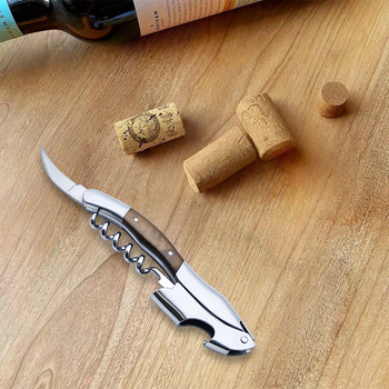 Cuțit de vin din oțel inoxidabil, mâner satinat, deschizător de sticle multifuncțional, Seahorse Knife