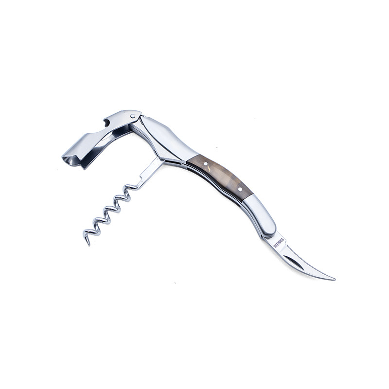 Cuțit de vin din oțel inoxidabil, mâner satinat, deschizător de sticle multifuncțional, Seahorse Knife