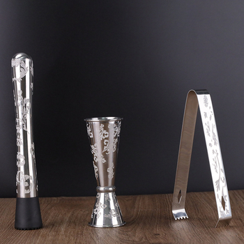Set Boston shaker din oțel inoxidabil 304, gravat, pentru bar la domiciliu – 6 piese, include filtru pentru gheață, căni de măsurat și lingură de bar