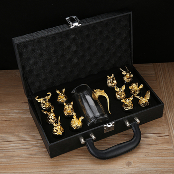 Set de 12 pahare zodiac pentru băuturi spirtoase – stil retro lux, pahare din sticlă 1–100 ml
