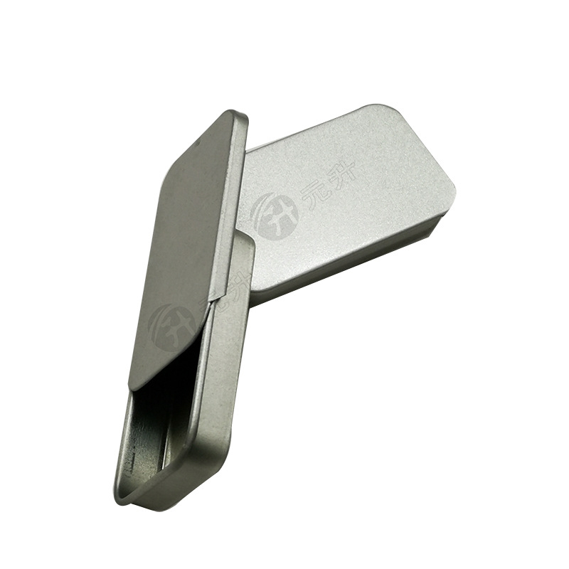 Cutie metalică mică, dreptunghiulară pentru balsam solid, cu capac glisant și imprimare color