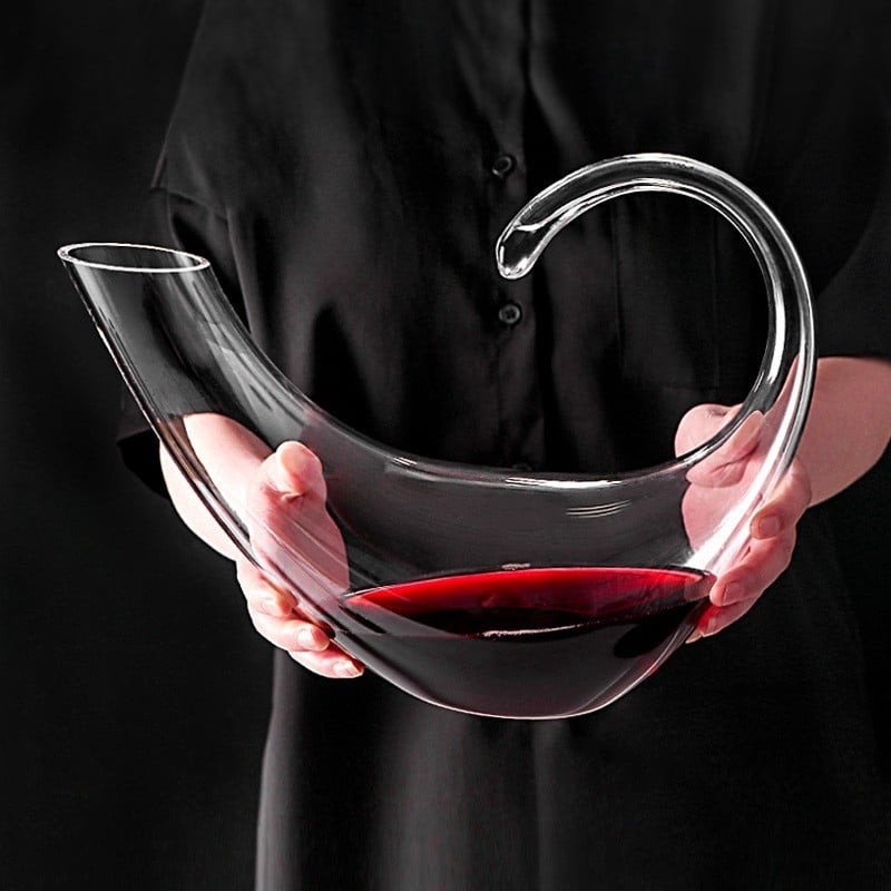 Decantor pentru vin roșu din sticlă de cristal, design Scorpion, stil modern, capacitate 1000 ml