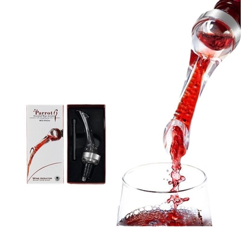 Turnător de vin și decantor, anti-stropire, din plastic transparent, pentru aerarea rapidă a vinului roșu