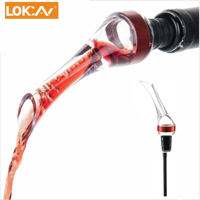 Turnător de vin și decantor, anti-stropire, din plastic transparent, pentru aerarea rapidă a vinului roșu