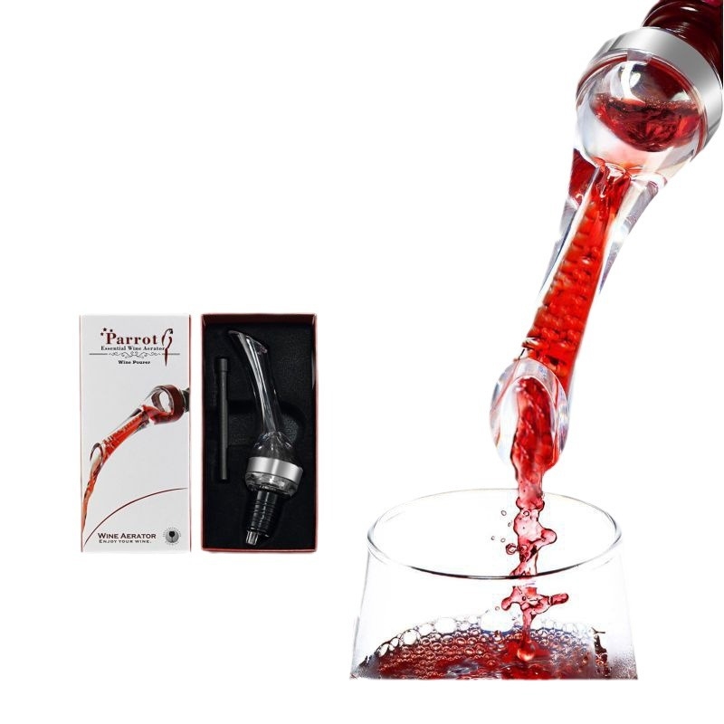 Turnător de vin și decantor, anti-stropire, din plastic transparent, pentru aerarea rapidă a vinului roșu