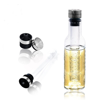 Decantor de vin din cristal, cu funcție de răcire pentru Ice Wine, capacitate peste 1000 ml, alb, stil retro luxuos