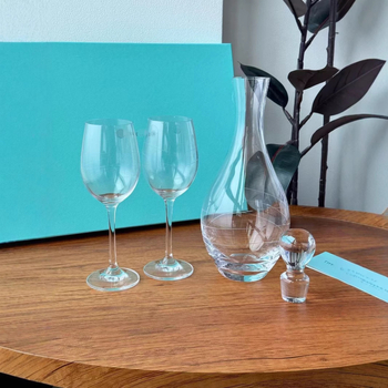 Set de pahare de vin din cristal cu decantor în cutie cadou