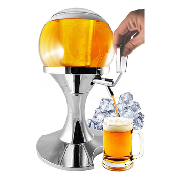 Dispenser de băuturi sferic, 3.5 L, cu turn pentru bere și dozator pentru vin roșu