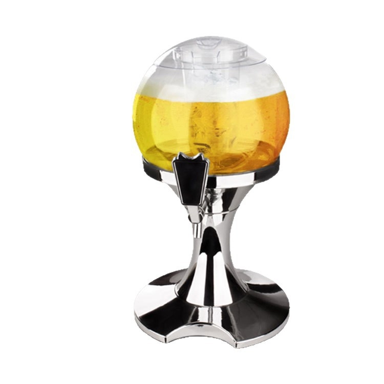 Dispenser de băuturi sferic, 3.5 L, cu turn pentru bere și dozator pentru vin roșu