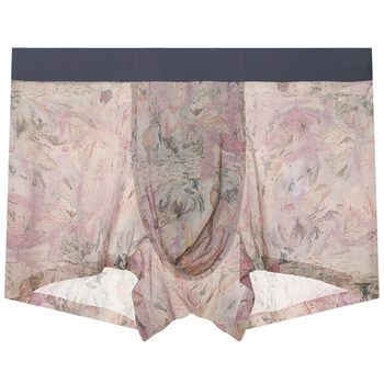 Ye Rose — Lagane muške bezšivne gaćice od ice silk, u jednom komadu, srednje visine, bokserice s motivom slike