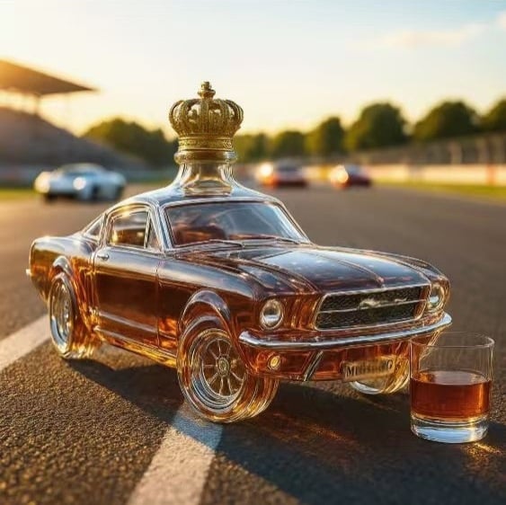 Decantor de whisky – design mașină poliție și Mustang