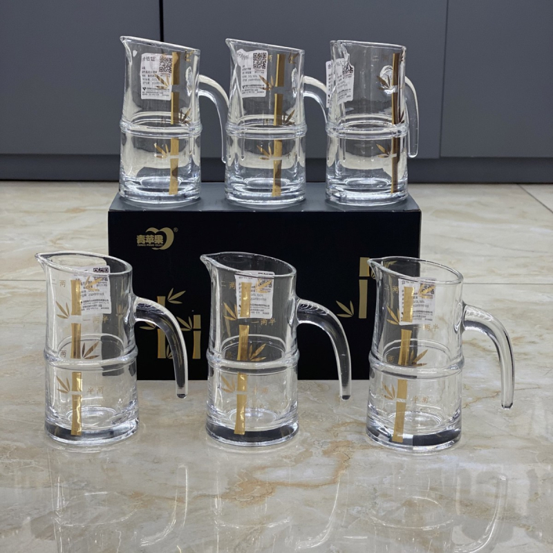 Pahare de sticlă pentru băuturi spirtoase, Green Apple – set KB27T, pahare mici de degustare