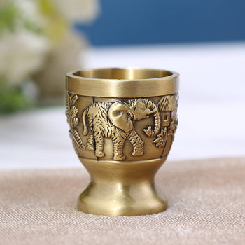 Pahar de lichior din aliaj de zinc, stil ruso-european, nuanță bronzată – decor pentru casă