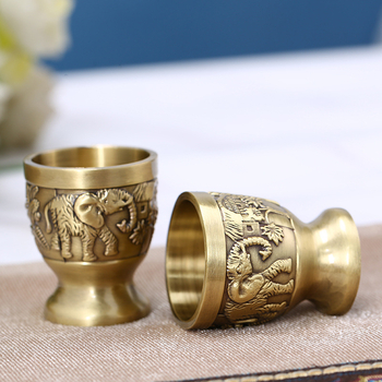 Pahar de lichior din aliaj de zinc, stil ruso-european, nuanță bronzată – decor pentru casă