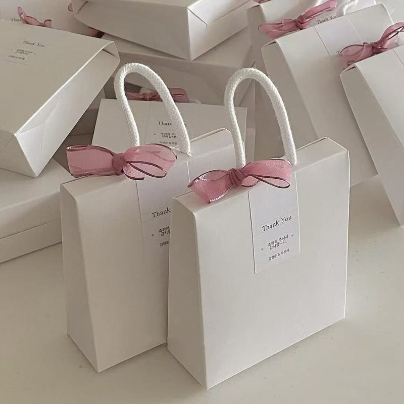 Set de cadou pentru biscuiți crocanți în formă de fulg de zăpadă, cutie portabilă pentru bomboane, nuga albă în stil coreean caramel, pungă de hârtie goală