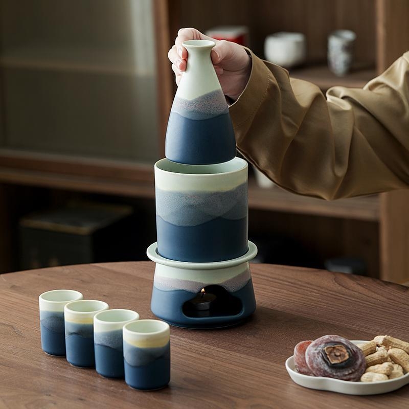 Forbidden City Cultural and Creative încălzitor ceramic pentru vin, set de vin în stil japonez — cadou pentru profesori, vârstnici și clienți, de ziua de naștere și pentru inaugurarea locuinței
