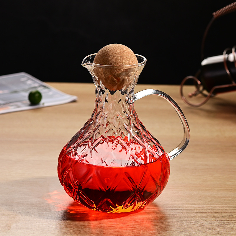Decantor pentru vin roșu cu gură în formă de V, sticlă borosilat rezistentă la căldură și frig, pentru utilizare casnică