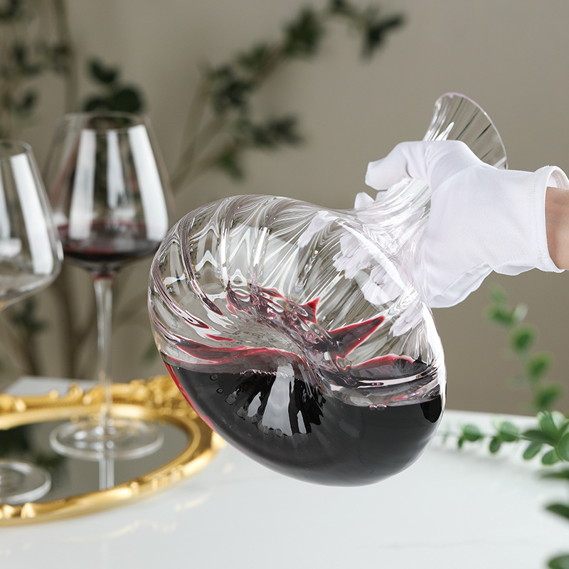 Valentine decantor de vin din cristal cu dungi, gură înclinată, pentru uz casnic și comercial